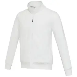 Galena bluza unisex z recyklingu z zamkiem błyskawicznym na całej długości kolor biały / L