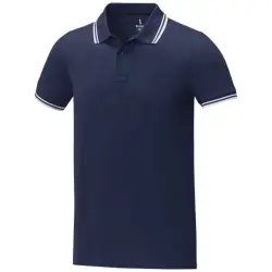 Męska koszulka polo Amarago z kontrastowymi paskami i krótkim rękawem kolor niebieski / S