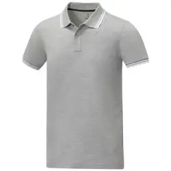 Męska koszulka polo Amarago z kontrastowymi paskami i krótkim rękawem kolor szary / M