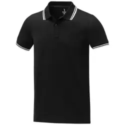 Męska koszulka polo Amarago z kontrastowymi paskami i krótkim rękawem kolor czarny / M