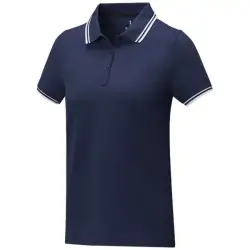 Damska koszulka polo Amarago z kontrastowymi paskami i krótkim rękawem kolor niebieski / XS
