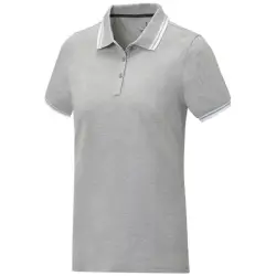 Damska koszulka polo Amarago z kontrastowymi paskami i krótkim rękawem kolor szary / XXL