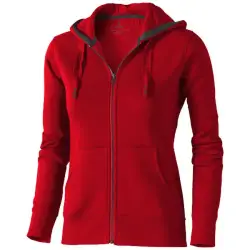 Rozpinana bluza damska z kapturem Arora - L - kolor czerwony
