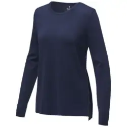 Damski sweter z okrągłym dekoltem Merrit kolor niebieski / XL