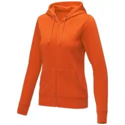 Theron damska bluza z kapturem zapinana na zamek kolor pomarańczowy / S