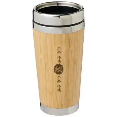 Kubek Bambus z bambusowym wykończeniem o pojemności 450 ml kolor brazowy