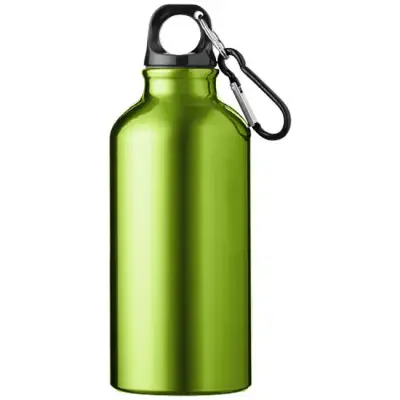 Oregon butelka na wodę z karabińczykiem wykonana z aluminium z recyklingu z certyfikatem RCS o pojemności 400 ml kolor zielony