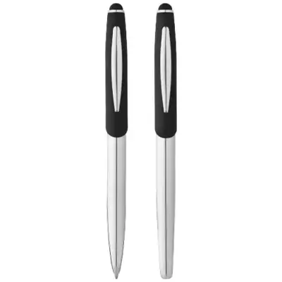 Długopis ze stylusem i pióro kulkowe Geneva - kolor szary