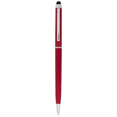 Długopis z ABS Valeria ze stylusem - kolor czerwony