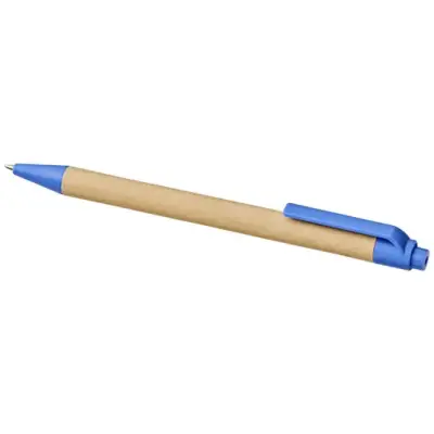 Długopis Berk z kartonu z recyklingu i plastiku kukurydzianego kolor niebieski