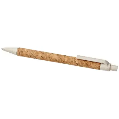 Długopis Midar z korka i słomy pszennej kolor piasek pustyni i cream