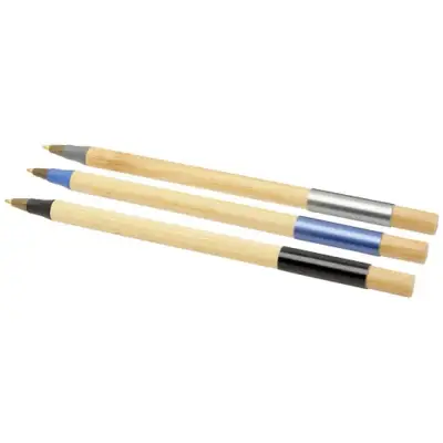 Kerf 3-częściowy zestaw bambusowych długopisów - kolor czarny