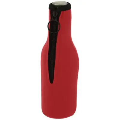 Uchwyt na butelkę z neoprenu z recyklingu Fris - kolor czerwony