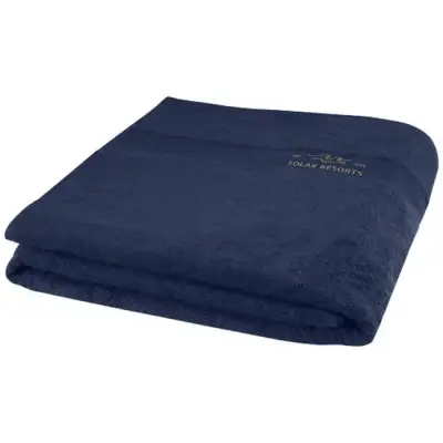 Evelyn bawełniany ręcznik kąpielowy o gramaturze 450 g/m² i wymiarach 100 x 180 cm - niebieski
