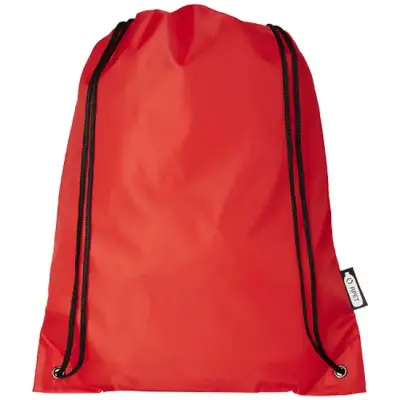 Plecak Oriole ze sznurkiem ściągającym z recyklowanego plastiku PET kolor czerwony