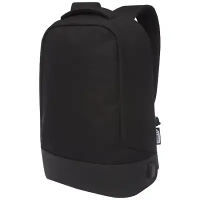 Plecak antykradzieżowy z plastiku z recyklingu Cover - kolor czarny