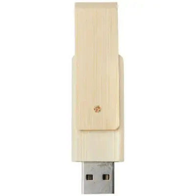 Pamięć USB Rotate o pojemności 8 GB wykonana z bambusa - kolor biały