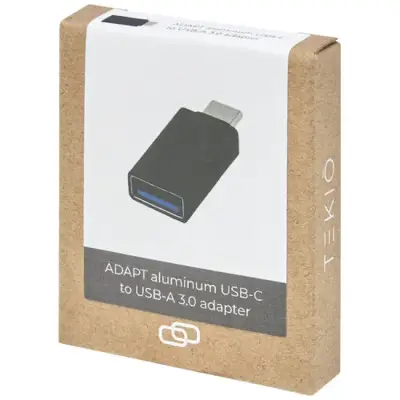 Aluminiowa przejściówka z USB-C na USB-A 3.0 Adapt - kolor czarny
