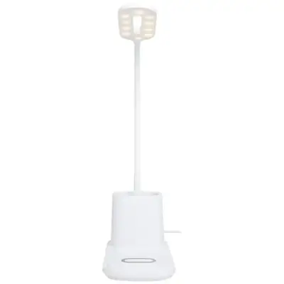Bright lampa biurkowa i organizer z ładowarką bezprzewodową - biały