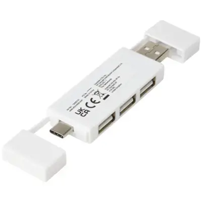 Mulan podwójny koncentrator USB 2.0 - biały