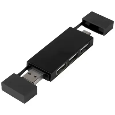 Mulan podwójny koncentrator USB 2.0 - czarny