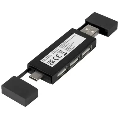 Mulan podwójny koncentrator USB 2.0 - czarny