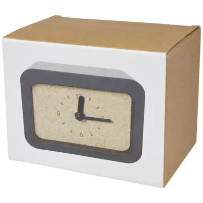 Zegarek biurowy Momento z funkcją ładowania indukcyjnego z wapienia kolor czarny