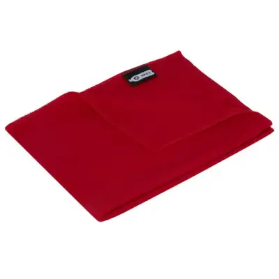 Ręcznik chłodzący Raquel z PET z recyklingu w pokrowcu - kolor czerwony
