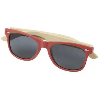 Okulary przeciwsłoneczne z bambusa Sun Ray - kolor czerwony