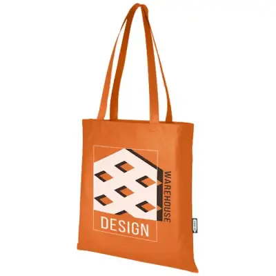 Zeus tradycyjna torba na zakupy o pojemności 6 l wykonana z włókniny z recyklingu z certyfikatem GRS kolor pomarańczowy