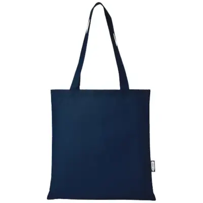 Zeus tradycyjna torba na zakupy o pojemności 6 l wykonana z włókniny z recyklingu z certyfikatem GRS kolor niebieski