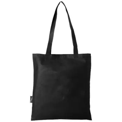 Zeus tradycyjna torba na zakupy o pojemności 6 l wykonana z włókniny z recyklingu z certyfikatem GRS kolor czarny