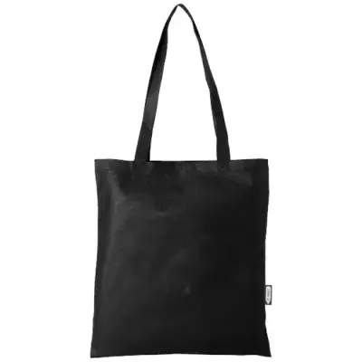 Zeus tradycyjna torba na zakupy o pojemności 6 l wykonana z włókniny z recyklingu z certyfikatem GRS kolor czarny