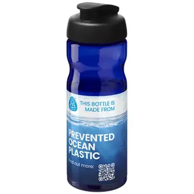 Bidon H2O Eco o pojemności 650 ml z wieczkiem zaciskowym kolor niebieski i czarny