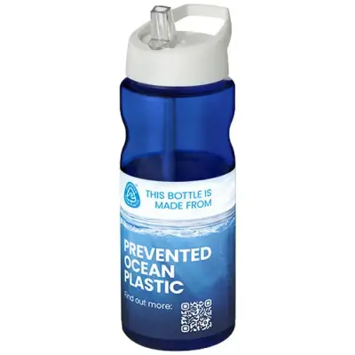 Bidon H2O Eco o pojemności 650 ml z wieczkiem z dzióbkiem kolor niebieski i biały