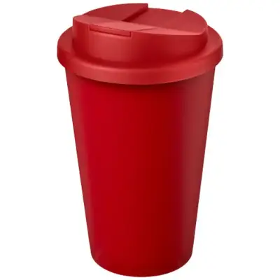 Kubek Americano® Eco z recyklingu o pojemności 350 ml z pokrywą odporną na zalanie - czerwony