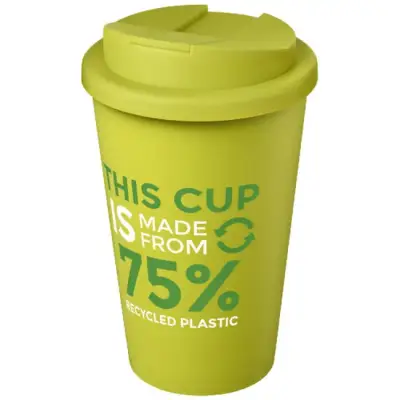 Kubek Americano® Eco z recyklingu o pojemności 350 ml z pokrywą odporną na zalanie - zielony