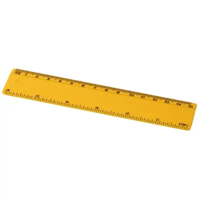 Linijka Renzo o długości 15 cm wykonana z tworzywa sztucznego - kolor żółty