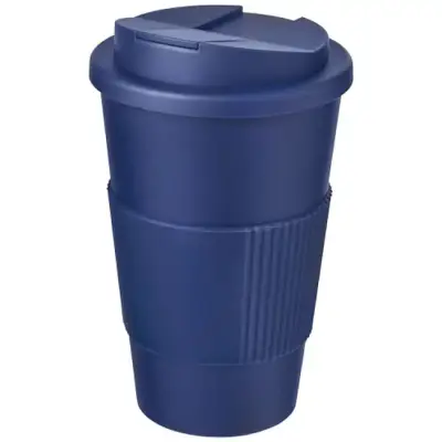 Americano® 350 ml tumbler with grip & spill-proof lid - kolor niebieski