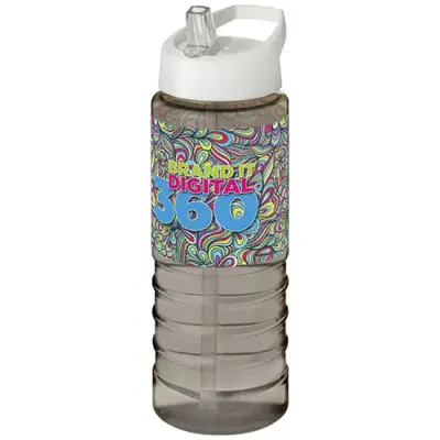 Bidon H2O Treble o pojemności 750 ml z wieczkiem z dzióbkiem kolor ciemnografitowy i biały