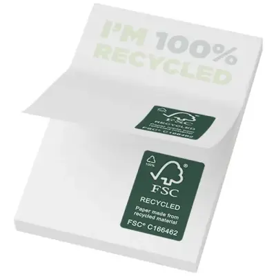 Karteczki samoprzylepne z recyklingu o wymiarach 50 x 75 mm Sticky-Mate® - kolor biały