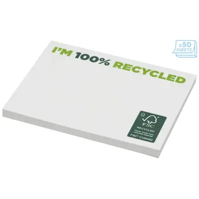 Karteczki samoprzylepne z recyklingu o wymiarach 100 x 75 mm Sticky-Mate® - kolor biały