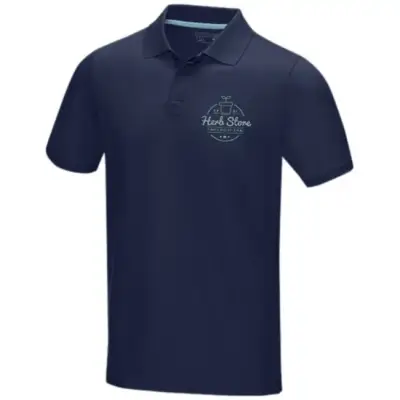 Męska organiczna koszulka polo Graphite z certyfikatem GOTS kolor niebieski / XXL