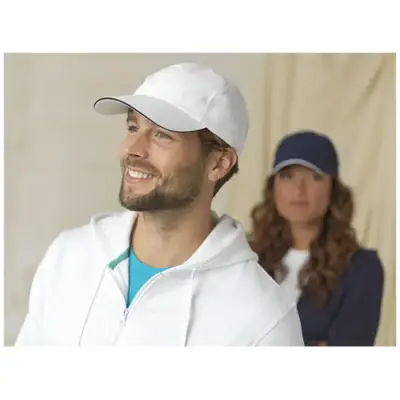 Morion dwukolorowa 6 panelowa czapka GRS z recyklingu o młodzieżowym kroju kolor biały /