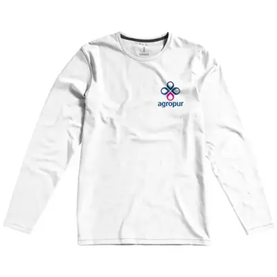 Koszulka z długim rękawem Ponoka - rozmiar  XL - kolor biały