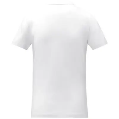 Koszulka damska Somoto z krótkim rękawem i kołnierzem w serek kolor biały / XL