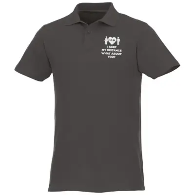 Helios - koszulka męska polo z krótkim rękawem kolor szary / XL