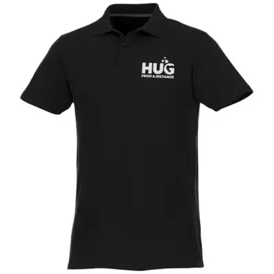 Helios - koszulka męska polo z krótkim rękawem kolor czarny / XS