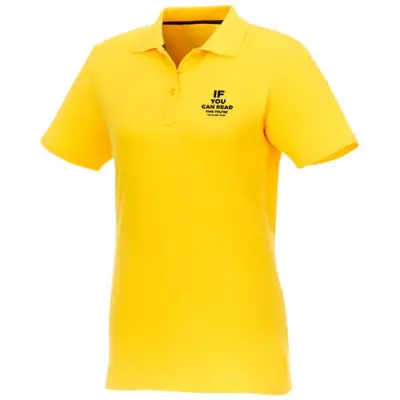 Helios - koszulka damska polo z krótkim rękawem kolor żółty / L