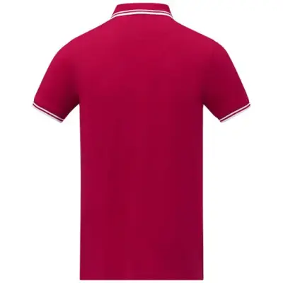 Męska koszulka polo Amarago z kontrastowymi paskami i krótkim rękawem kolor czerwony / 3XL